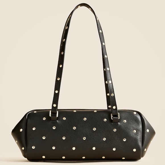J. Crew Handbags - J. CREW Delphine Black Shoulder Bag in Studded leather